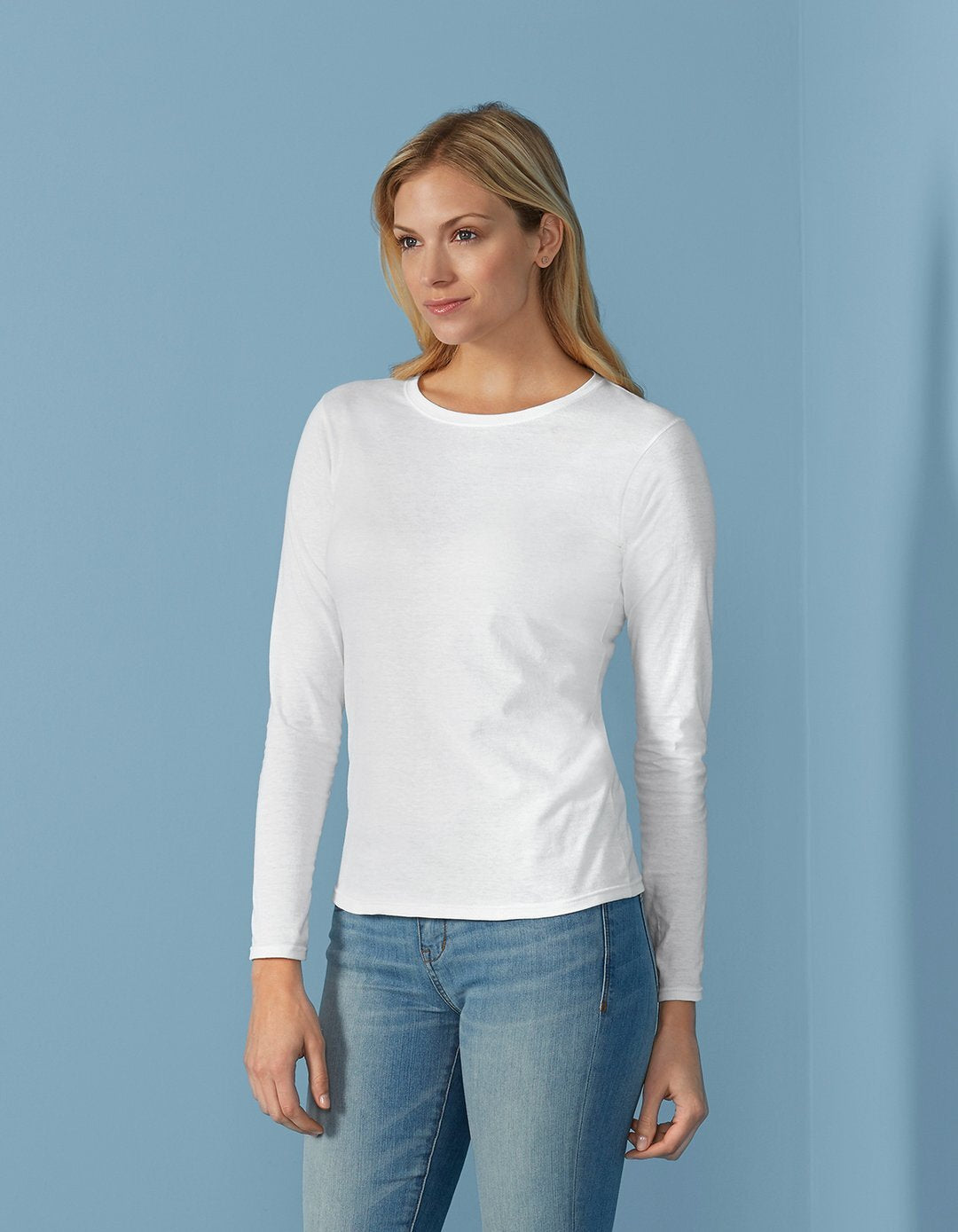 gildan women's long sleeve t shirts