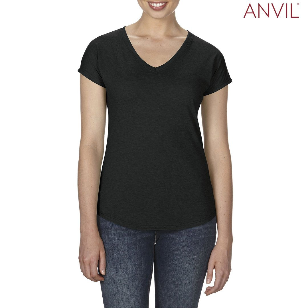 Anvil Ladies’ Tri-Blend V-Neck T-Shirt