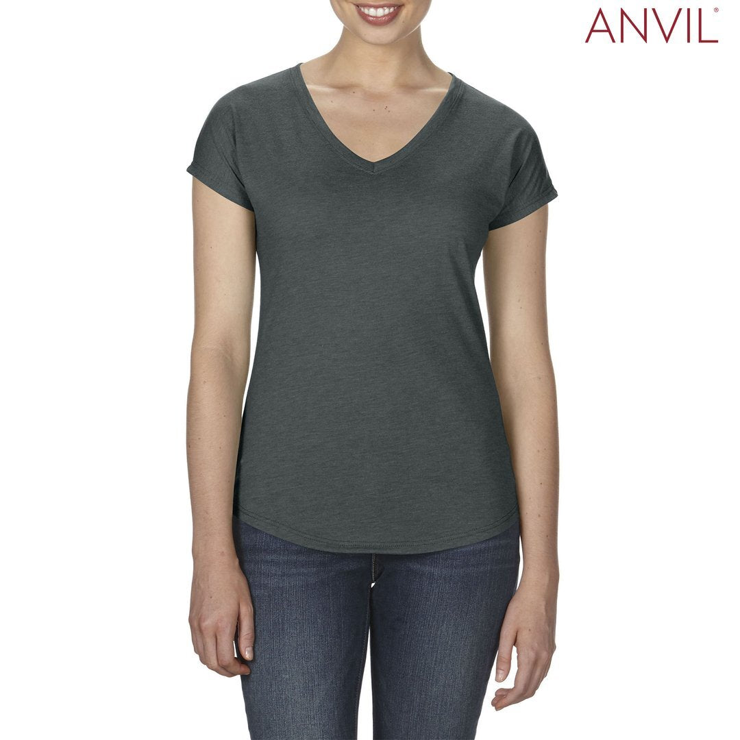 Anvil Ladies’ Tri-Blend V-Neck T-Shirt