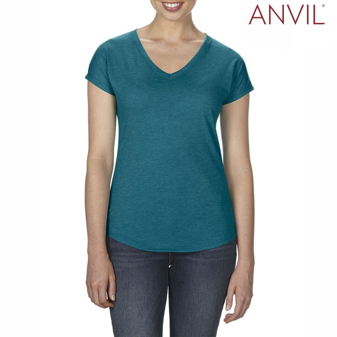 Anvil Ladies’ Tri-Blend V-Neck T-Shirt
