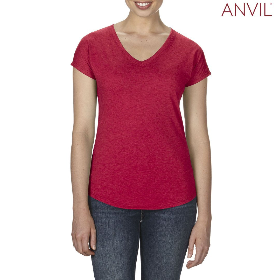 Anvil Ladies’ Tri-Blend V-Neck T-Shirt