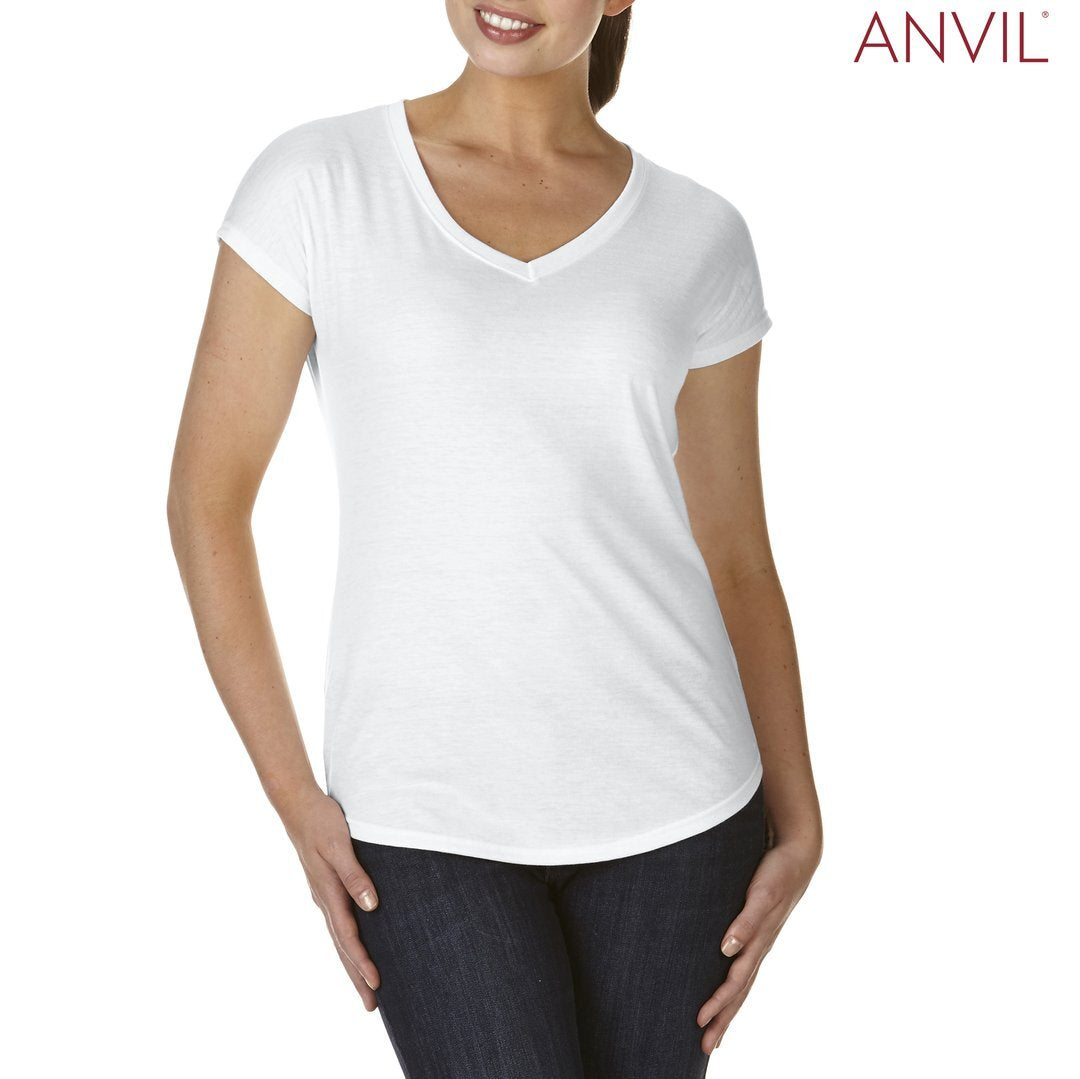 Anvil Ladies’ Tri-Blend V-Neck T-Shirt