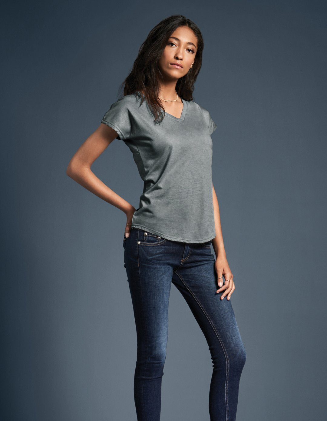 anvil v neck ladies
