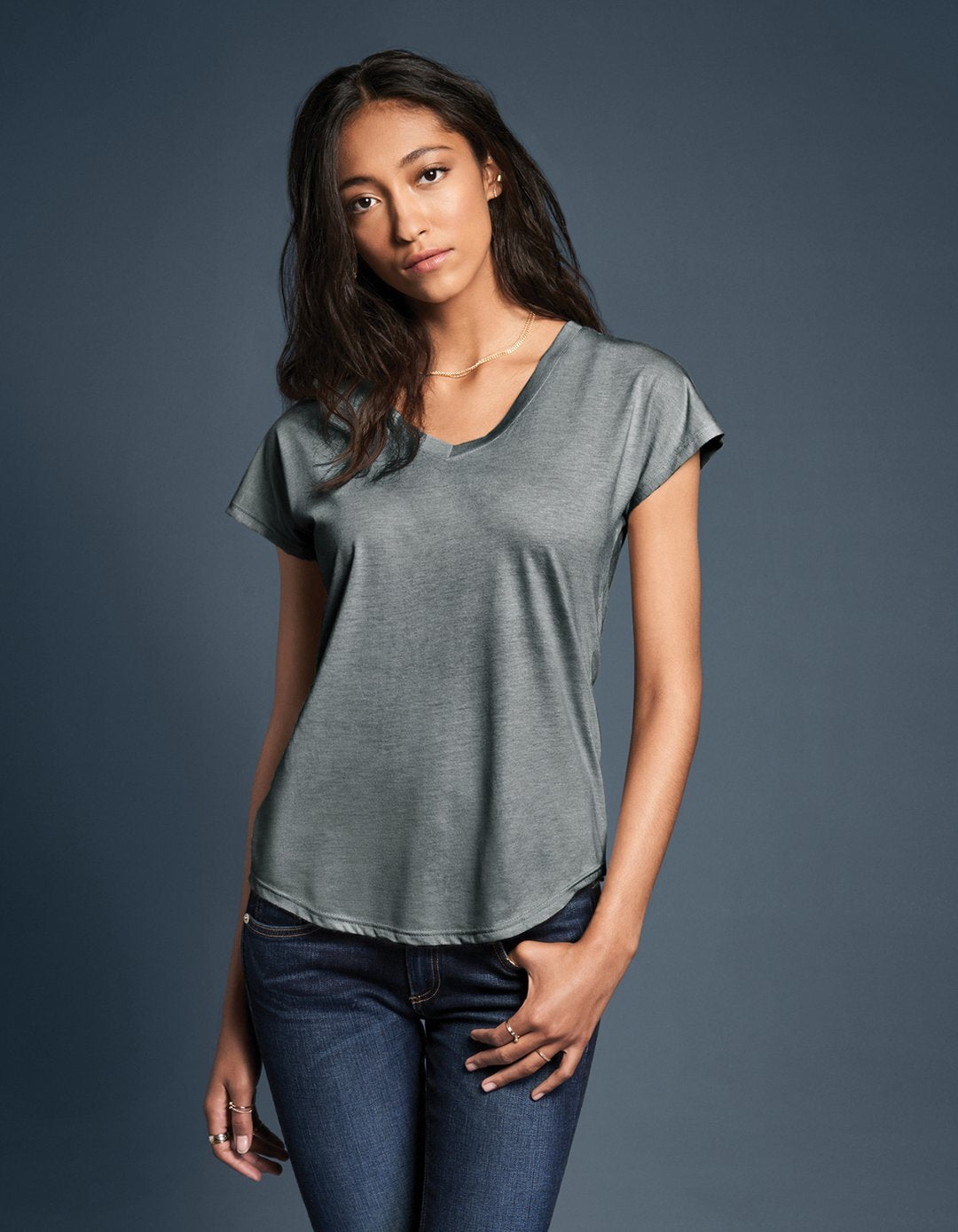 Anvil Ladies’ Tri-Blend V-Neck T-Shirt