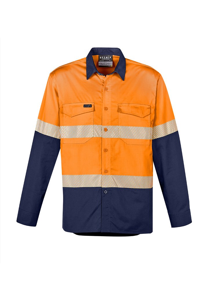 Mens Rugged Cooling Hi Vis Segmented Tape L/S Shirt (ZW 229)
