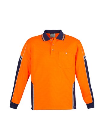 SYSMIK - MENS HI VIS SQUAD LONG SLEEVE POLO (ZH238)