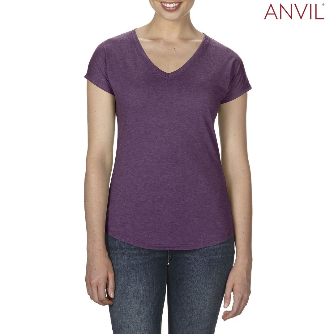 Anvil Ladies’ Tri-Blend V-Neck T-Shirt