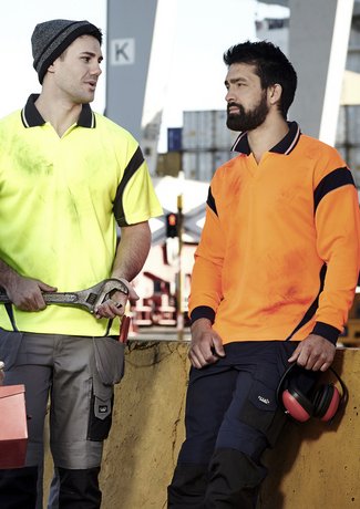 SYSMIK - MENS HI VIS AZTEC POLO - SHORT SLEEVE (ZH248)