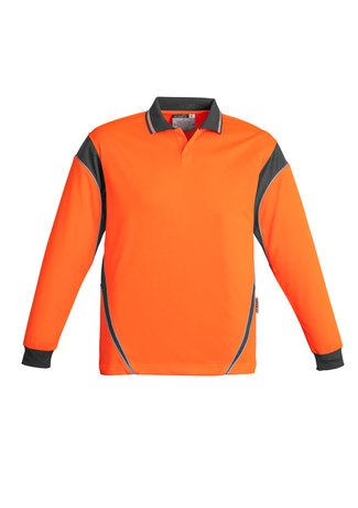 SYSMIK - MENS HI VIS AZTEC POLO - LONG SLEEVE (ZH249)