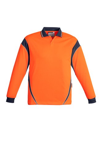 SYSMIK - MENS HI VIS AZTEC POLO - LONG SLEEVE (ZH249)